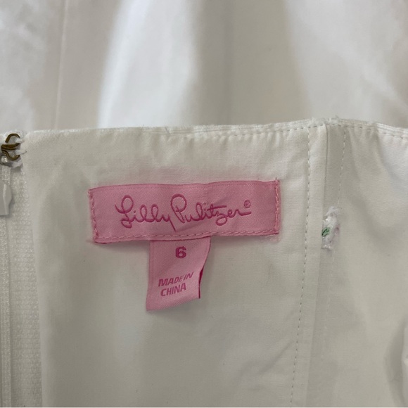 Lilly Pulitzer Betsey White Faille Beaded Strapless White Dress. EUC SIZE 6. - Picture 6 of 9